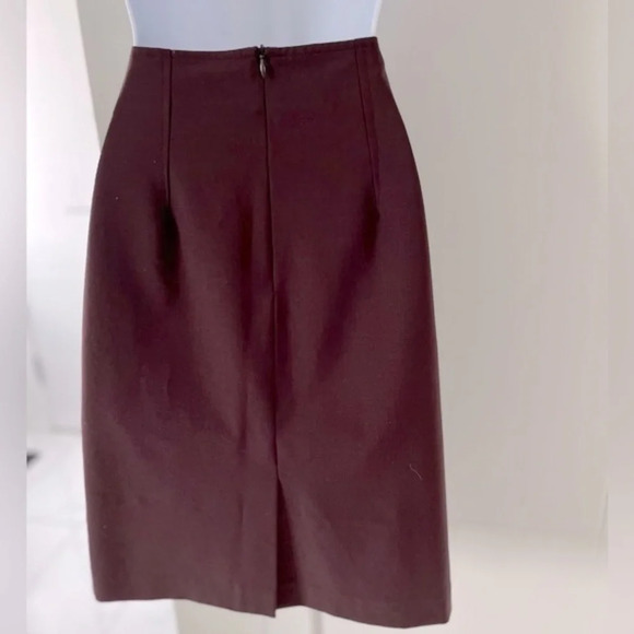Louben/ Vintage/ Eggplant midi skirt/ Wool  mix/ Pleated/ Size US 2 - Picture 3 of 9